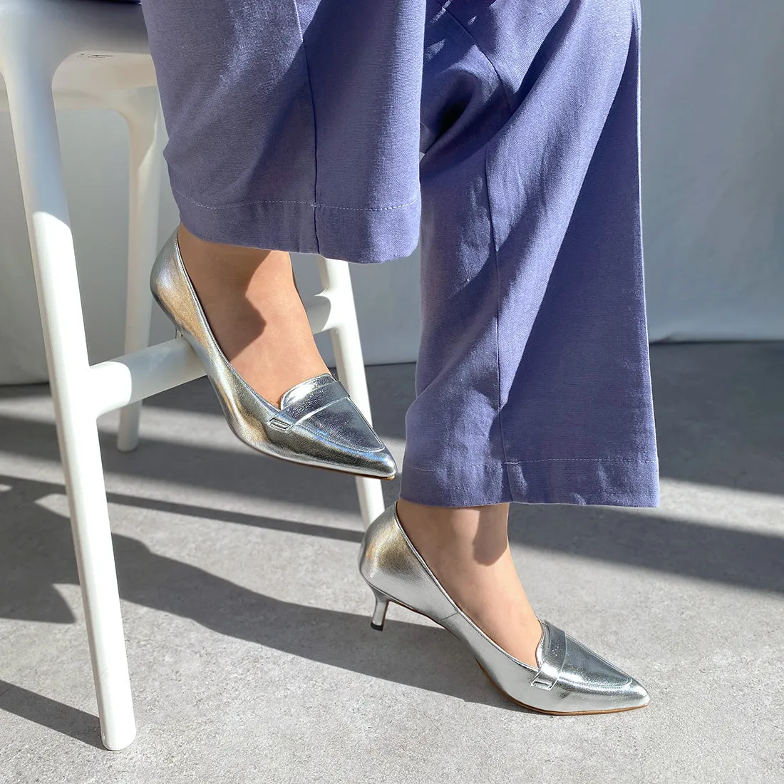 10% OFF: 2024SSBI: Loafer style pumps (5725) Silver