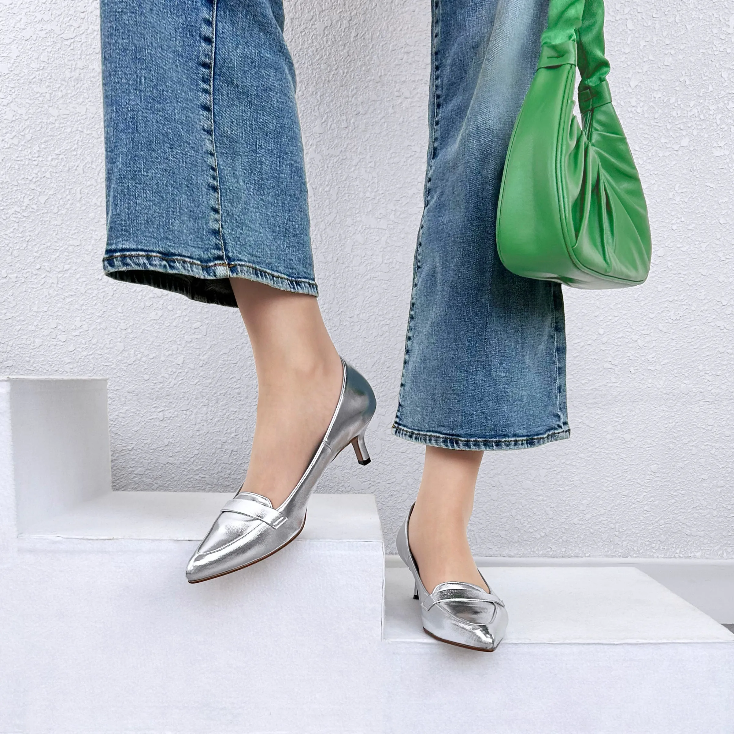 10% OFF: 2024SSBI: Loafer style pumps (5725) Silver