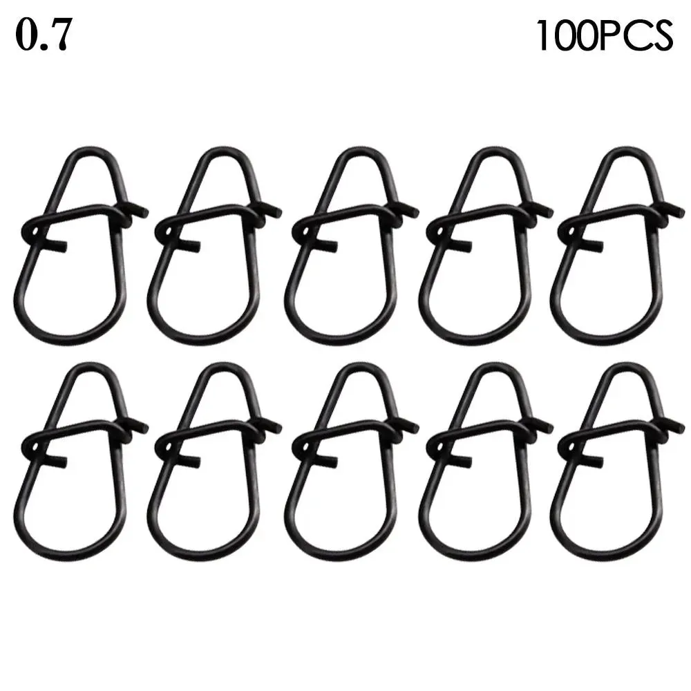 100pcs/lot Matte black Snap Fishing Barrel Swivel line connectors lure clips