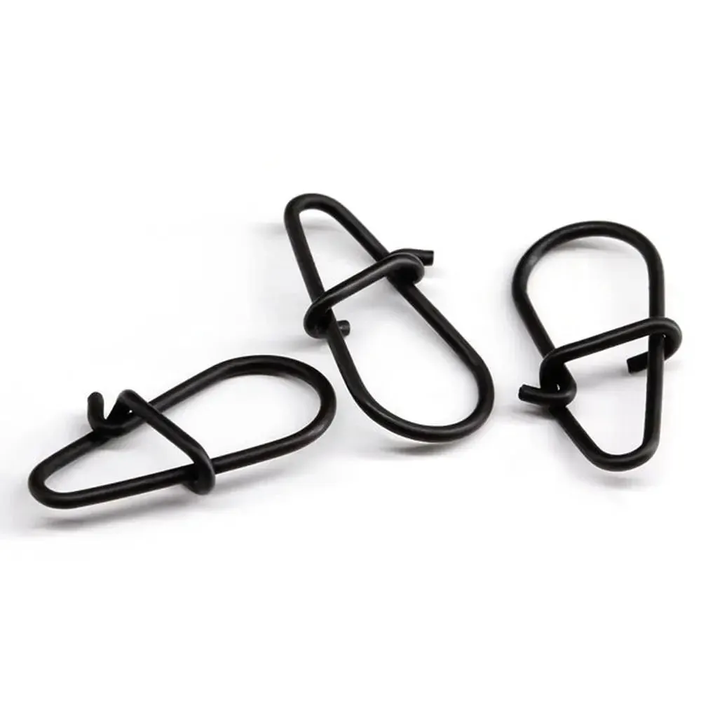 100pcs/lot Matte black Snap Fishing Barrel Swivel line connectors lure clips