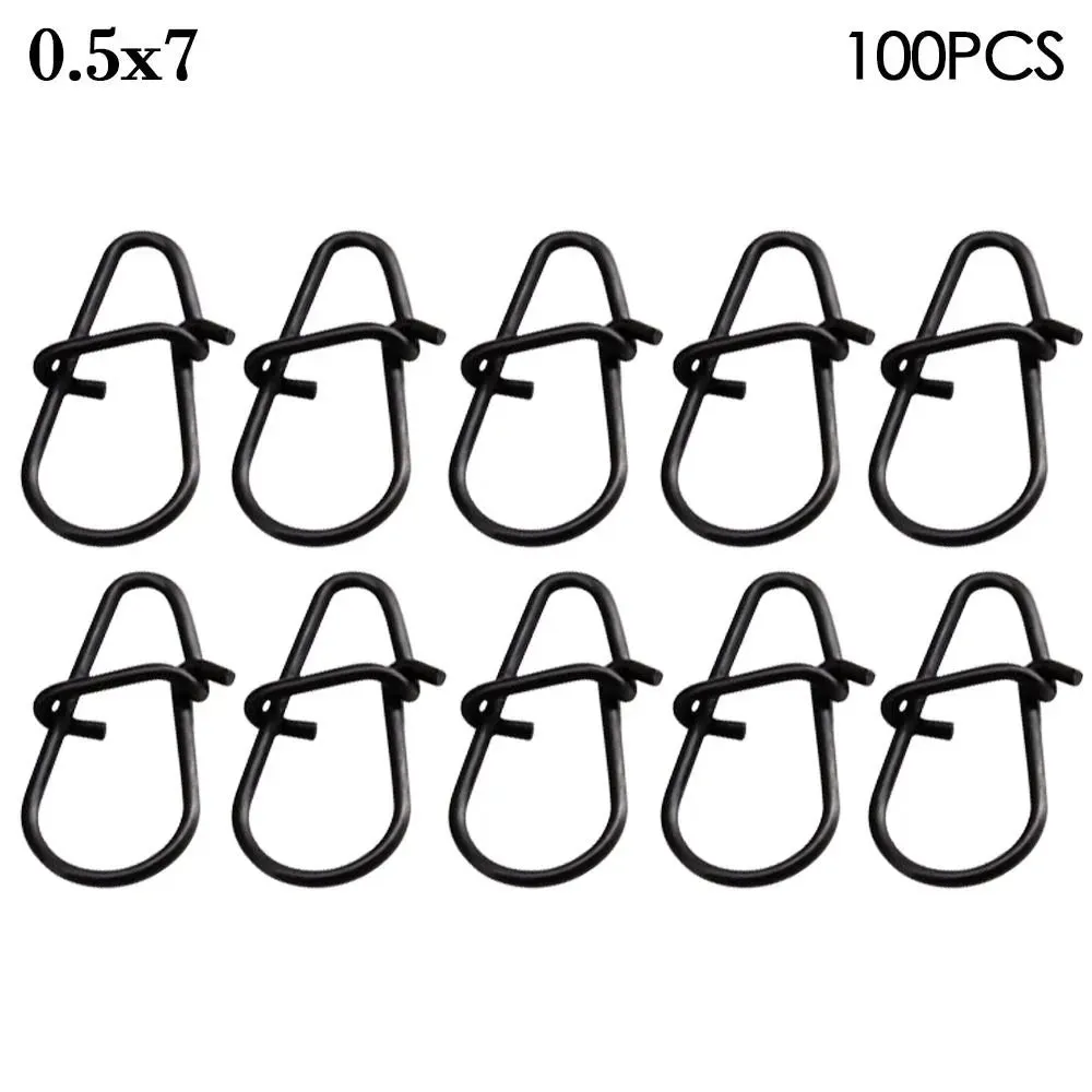 100pcs/lot Matte black Snap Fishing Barrel Swivel line connectors lure clips
