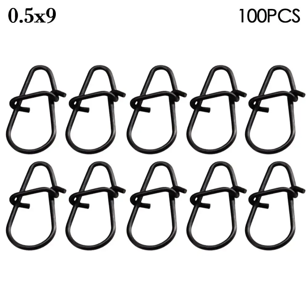 100pcs/lot Matte black Snap Fishing Barrel Swivel line connectors lure clips
