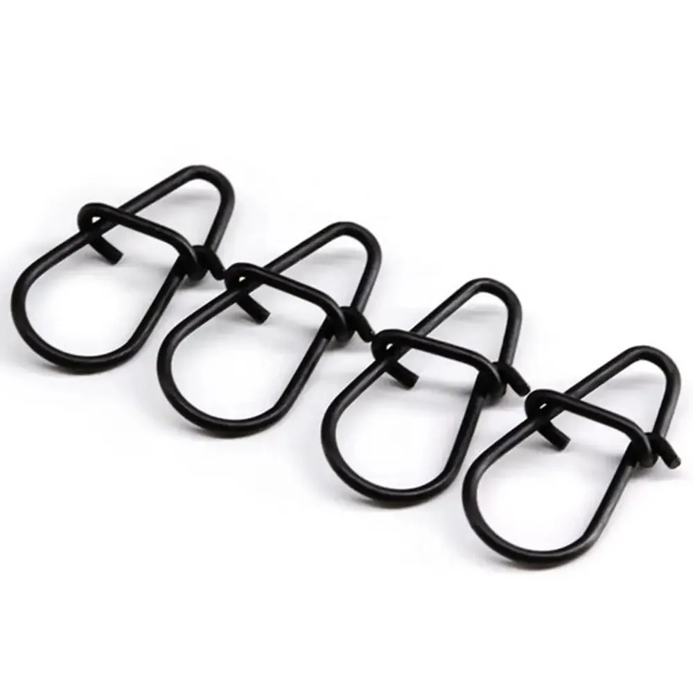 100pcs/lot Matte black Snap Fishing Barrel Swivel line connectors lure clips