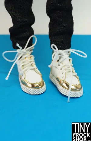 12" Fashion Doll White and Gold Sneakers by The Janchor