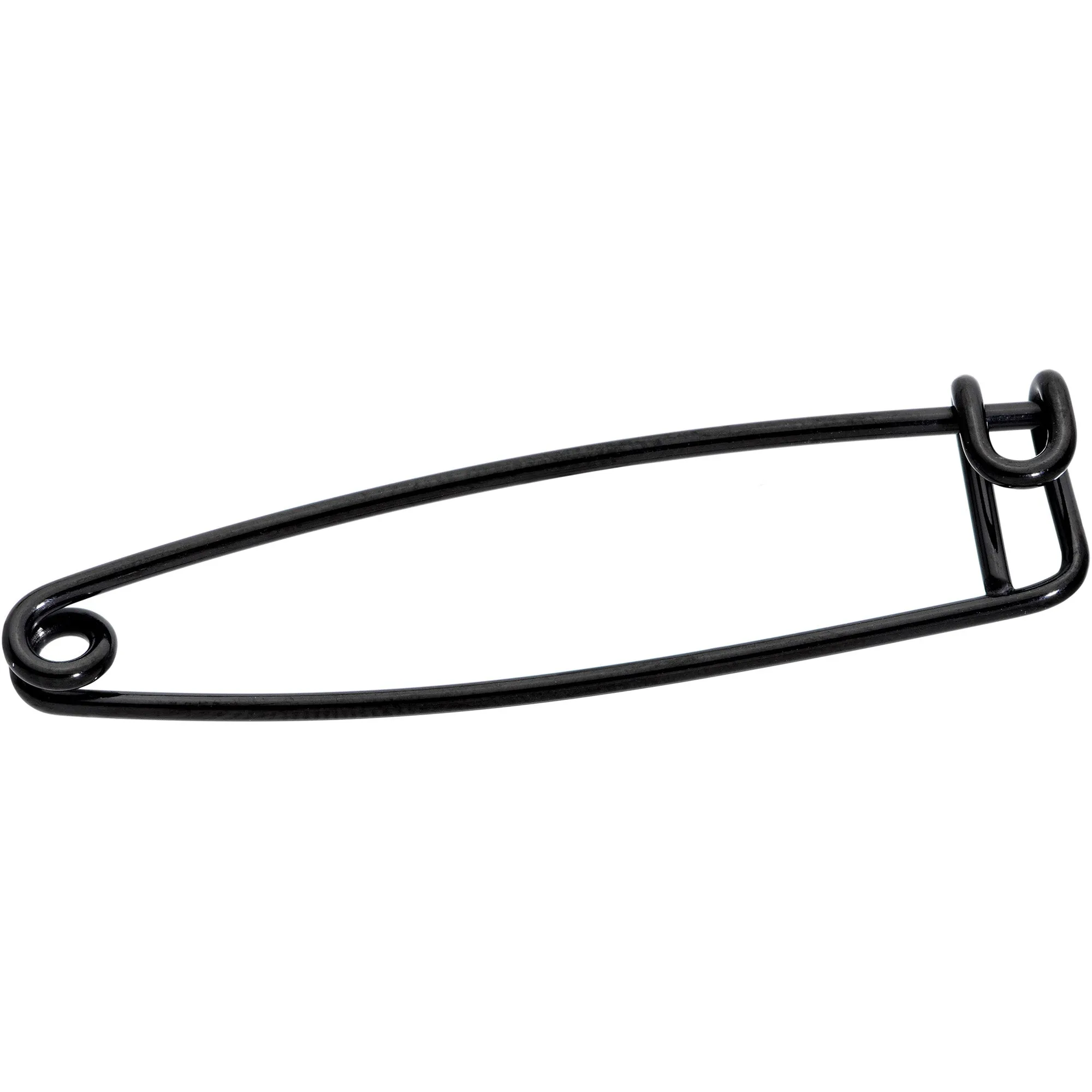 16 Gauge Black Punk Rock Safety Pin Industrial Barbell 38mm