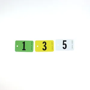 2-7/8" x 1-3/4" Numbered Tags - 3 Colors
