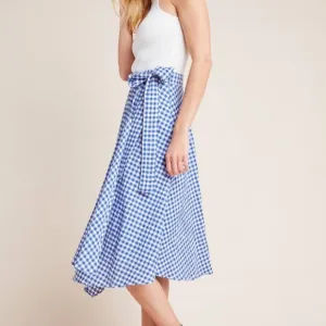 262. Maeve by Anthropologie Blue Gingham Women's Skirt