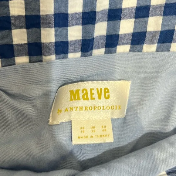 262. Maeve by Anthropologie Blue Gingham Women's Skirt