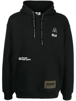 AAPE BY *A BATHING APE® logo-patch drawstring hoodie