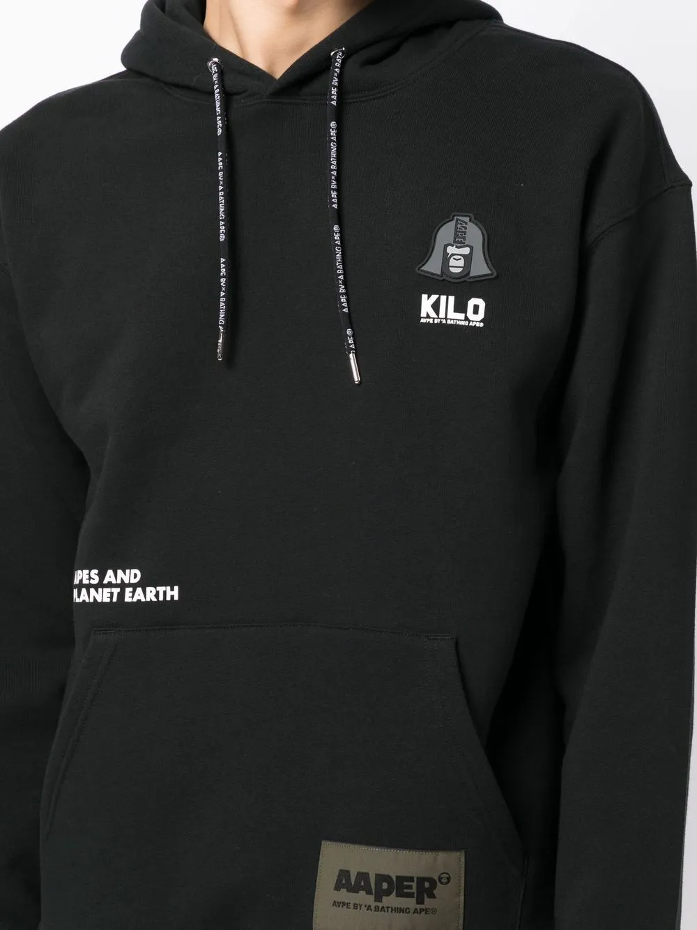 AAPE BY *A BATHING APE® logo-patch drawstring hoodie
