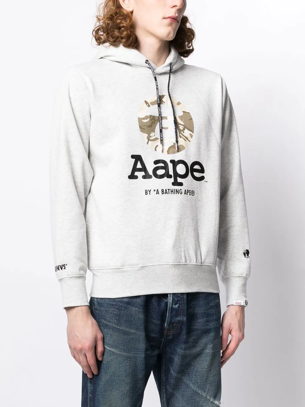 AAPE BY *A BATHING APE® logo print pullover hoodie