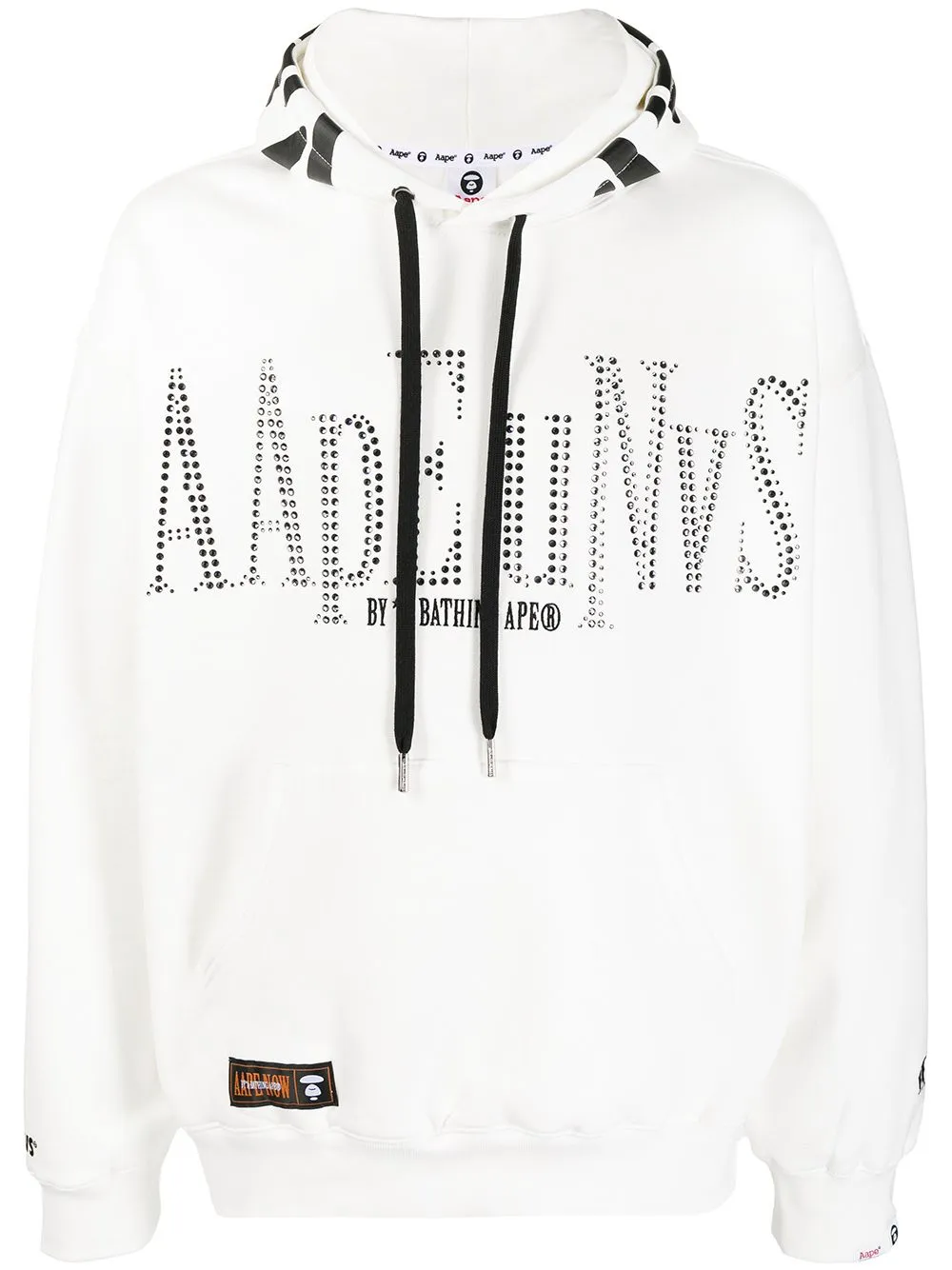 AAPE BY *A BATHING APE® rhinestone-logo cotton-blend hoodie