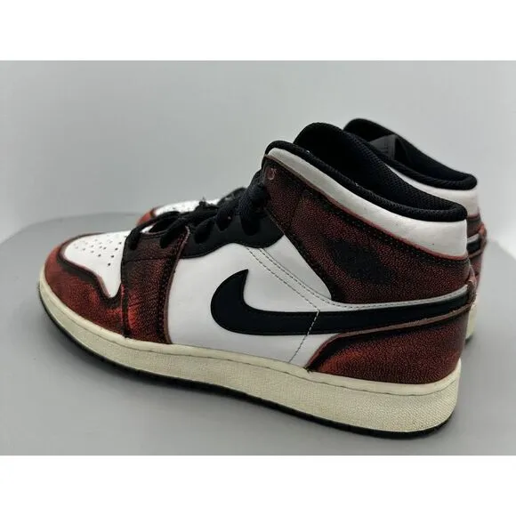 Air Jordan 1 Mid SE Kid's Wear-Away Chicago FB0568-006 Sneakers Size 6.5Y Boys