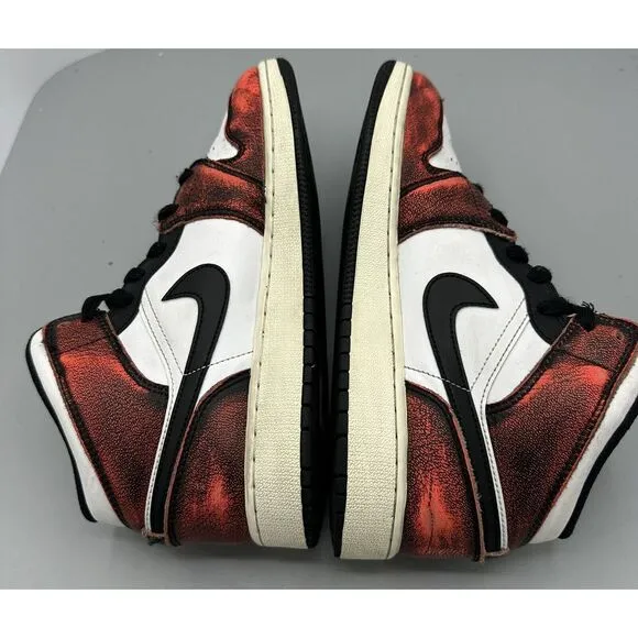 Air Jordan 1 Mid SE Kid's Wear-Away Chicago FB0568-006 Sneakers Size 6.5Y Boys