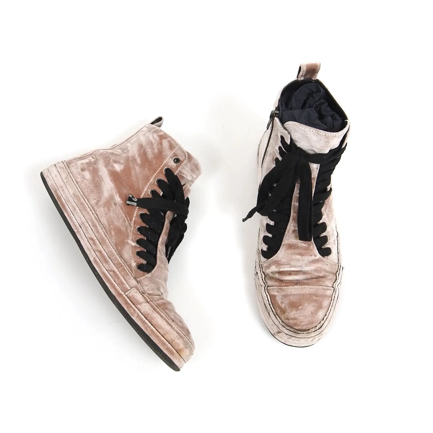 Ann Demeulemeester Velour High Top Sneakers Size 44