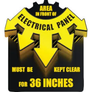 Area in Front of Electrical Panel Must Be Kept Clear for 36 Inches 3D Floor Sign/Buy online
