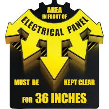 Area in Front of Electrical Panel Must Be Kept Clear for 36 Inches 3D Floor Sign/Buy online