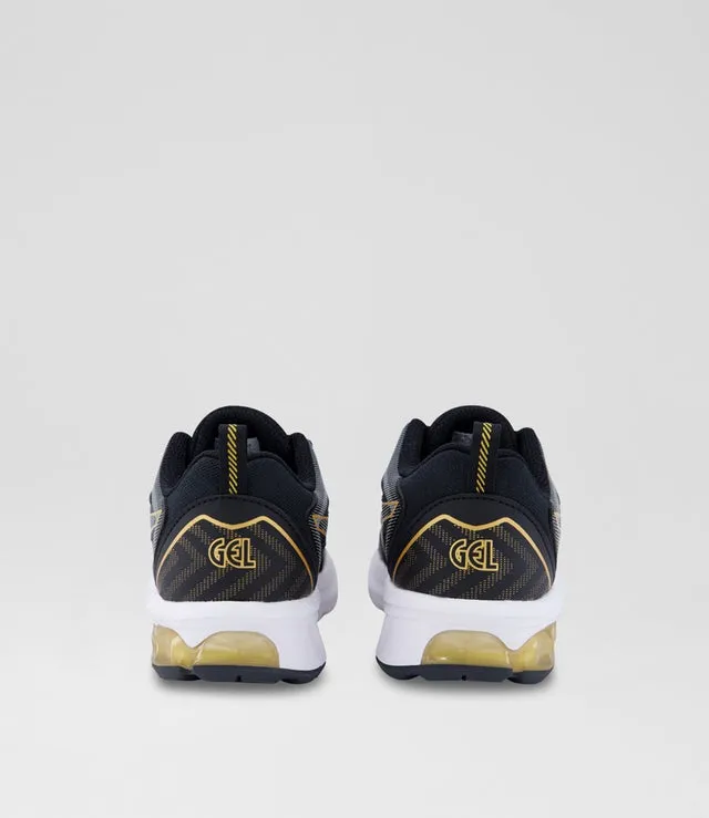 ASICS KID'S GEL QUANTUM 90 IV BLACK/GOLD RUNNING SHOES