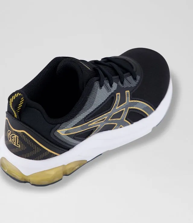 ASICS KID'S GEL QUANTUM 90 IV BLACK/GOLD RUNNING SHOES