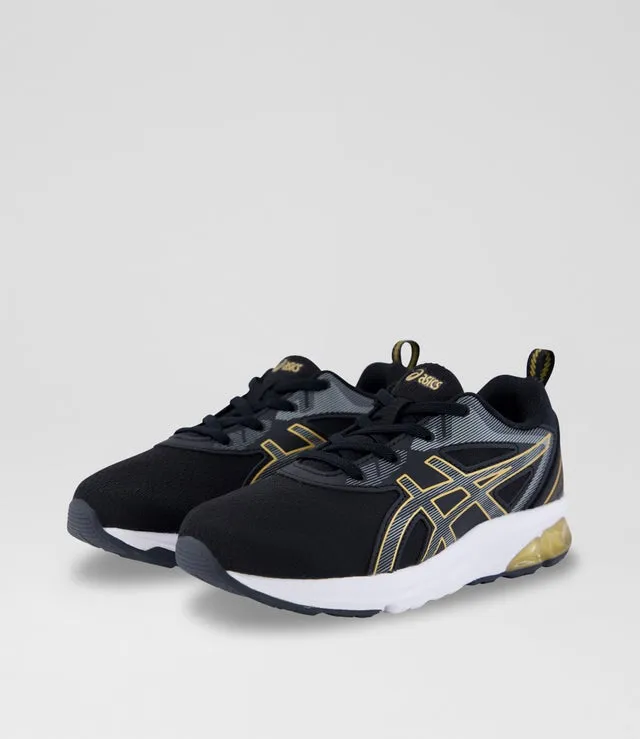 ASICS KID'S GEL QUANTUM 90 IV BLACK/GOLD RUNNING SHOES