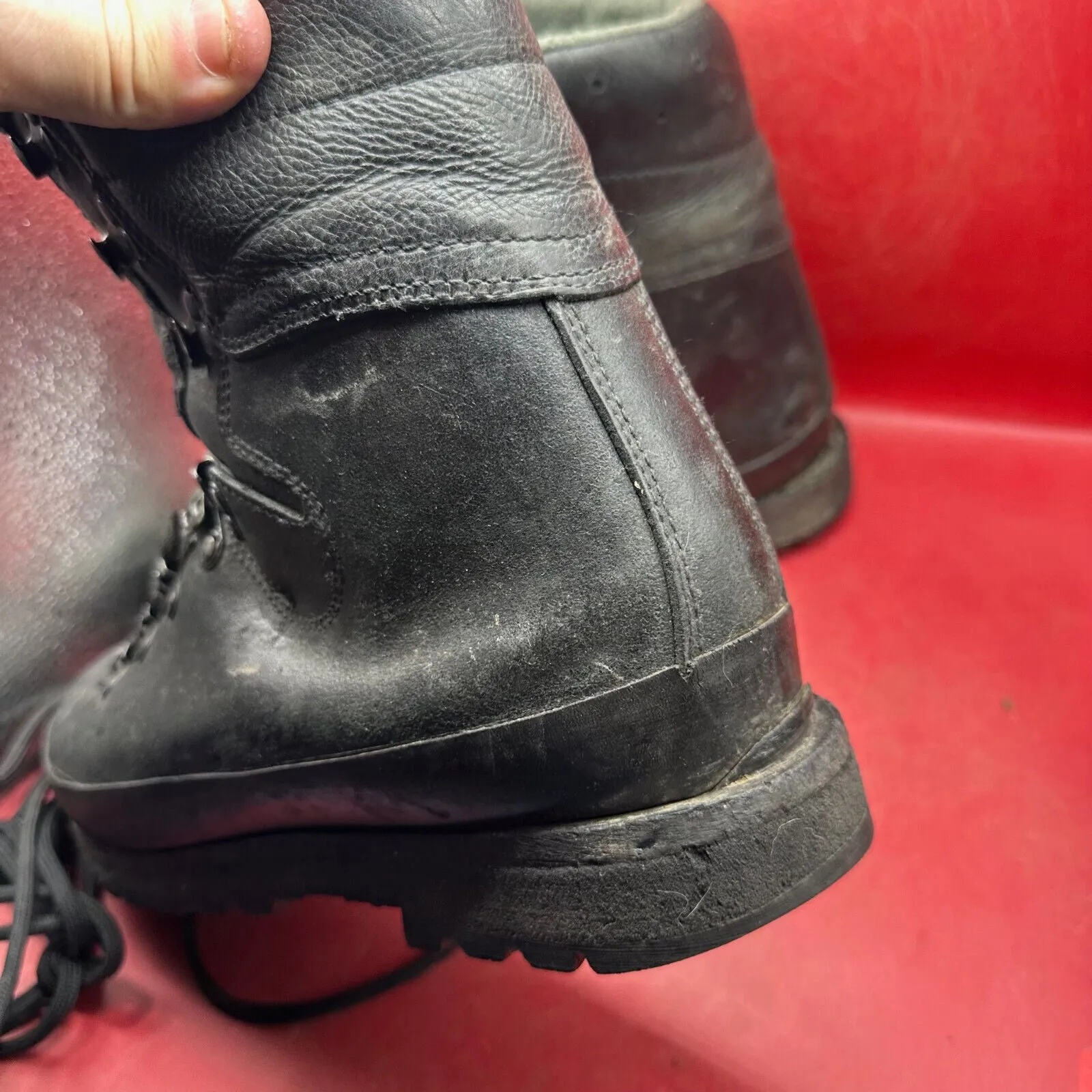 Austrian Army Black Leather MEINDL Heavy Duty Combat Boots - Size EU 43 - UK 9