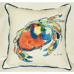 Betsy Drake Dungeness Crab Pillow- Indoor/Outdoor