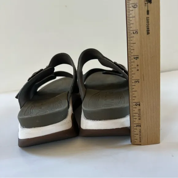 Bionica Naille Suede Slip On Slides Camouflage Double Strap Sandals Shoes SZ 10