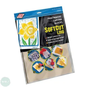 BLOCK / LINO PRINTING - CARVING BLOCK - SOFTCUT - Essdee  - 210 x 150 x 3mm (approx. 8 x 6") - Pack of 2
