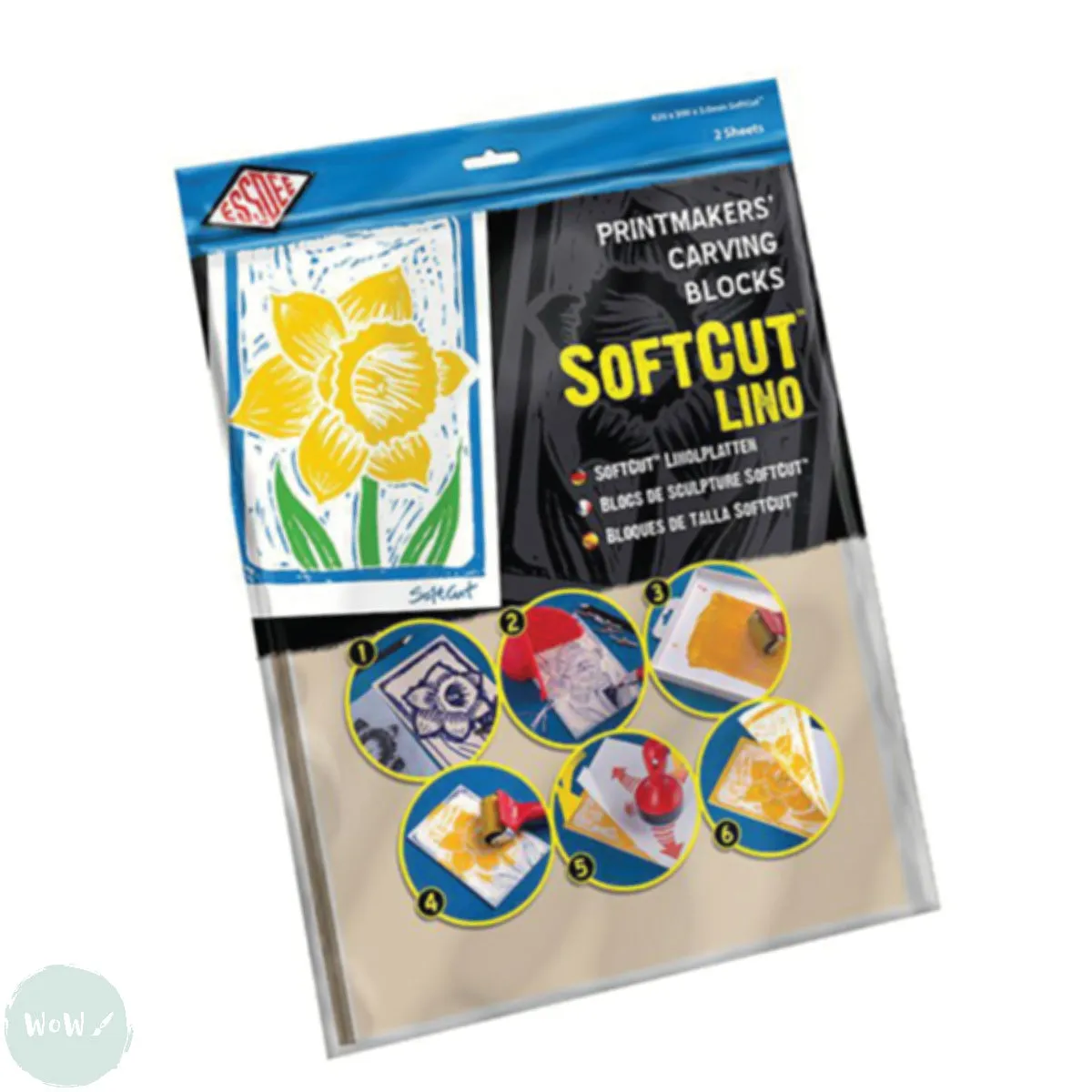 BLOCK / LINO PRINTING - CARVING BLOCK - SOFTCUT - Essdee  - 210 x 150 x 3mm (approx. 8 x 6") - Pack of 2