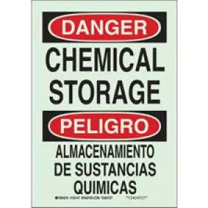 Brady BradyGlo Bilingual DANGER Chemical Storage Sign/ Buy online