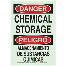 Brady BradyGlo Bilingual DANGER Chemical Storage Sign/ Buy online