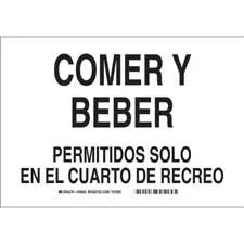 Brady COMER Y BEBER Permitidos Solo En El Cuarto De Recreo Sign/ Buy online