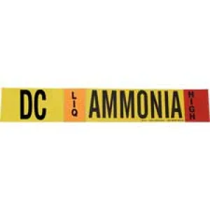 Brady DC LIQ AMMONIA HIGH Polyester Pipe Markers/ Buy Online