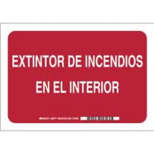 Brady Extintor De Incendios En El Interior Sign/ Buy online