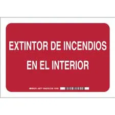 Brady Extintor De Incendios En El Interior Sign/ Buy online
