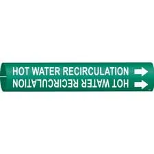 Brady HOT WATER RECIRCULATION Snap-On Pipe Marker|Buy Online