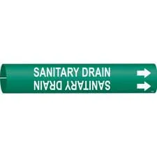 Brady SANITARY DRAIN Snap-On Pipe Marker|Buy Online