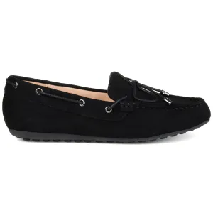Brinley Co. Womens Thain Comfort-Sole Faux Suede Slip-on Loafers Black, 7 Regular US