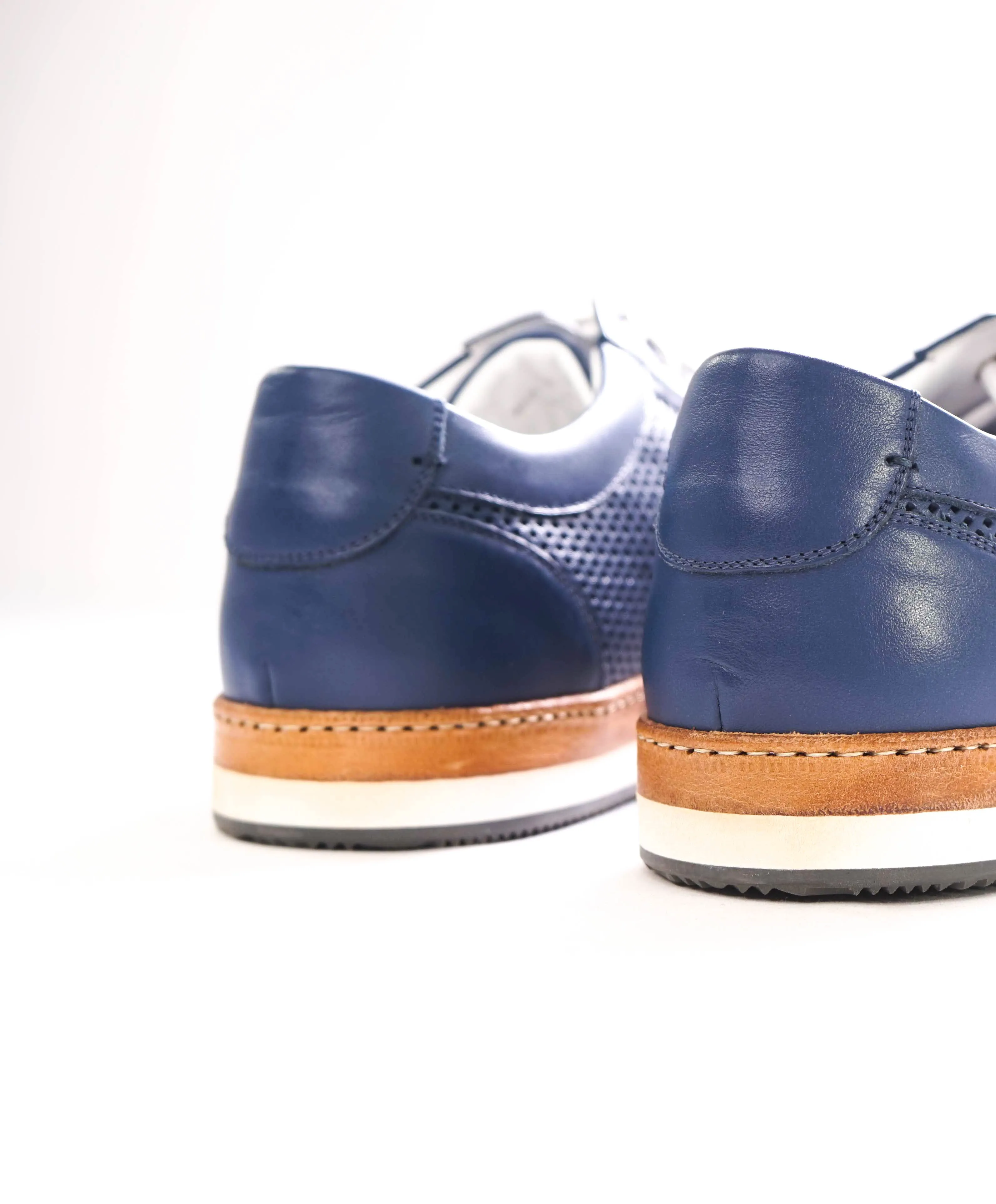 CANALI -  Hand Stitched Blue/White PREMIUM Leather Sneakers - 10 US (43EU)
