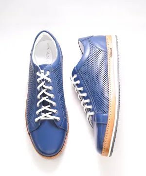 CANALI -  Hand Stitched Blue/White PREMIUM Leather Sneakers - 10 US (43EU)