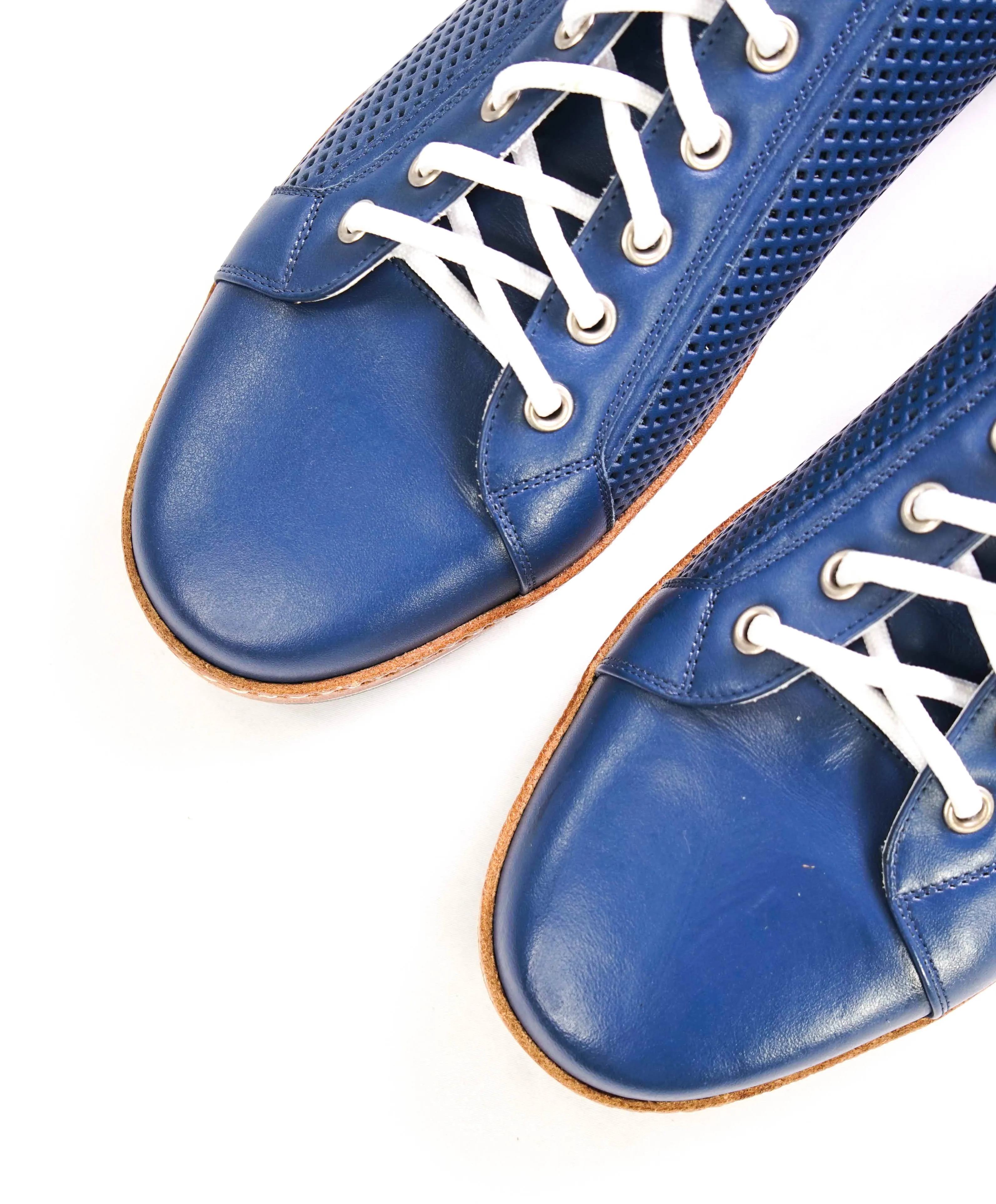 CANALI -  Hand Stitched Blue/White PREMIUM Leather Sneakers - 10 US (43EU)