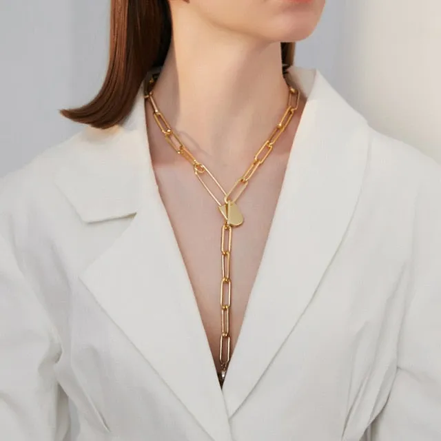 Chain Toggle Clasp Gold Necklace for Women