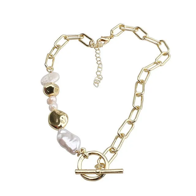 Chain Toggle Clasp Gold Necklace for Women
