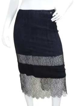 Chanel Runway Black Lace Midi Skirt