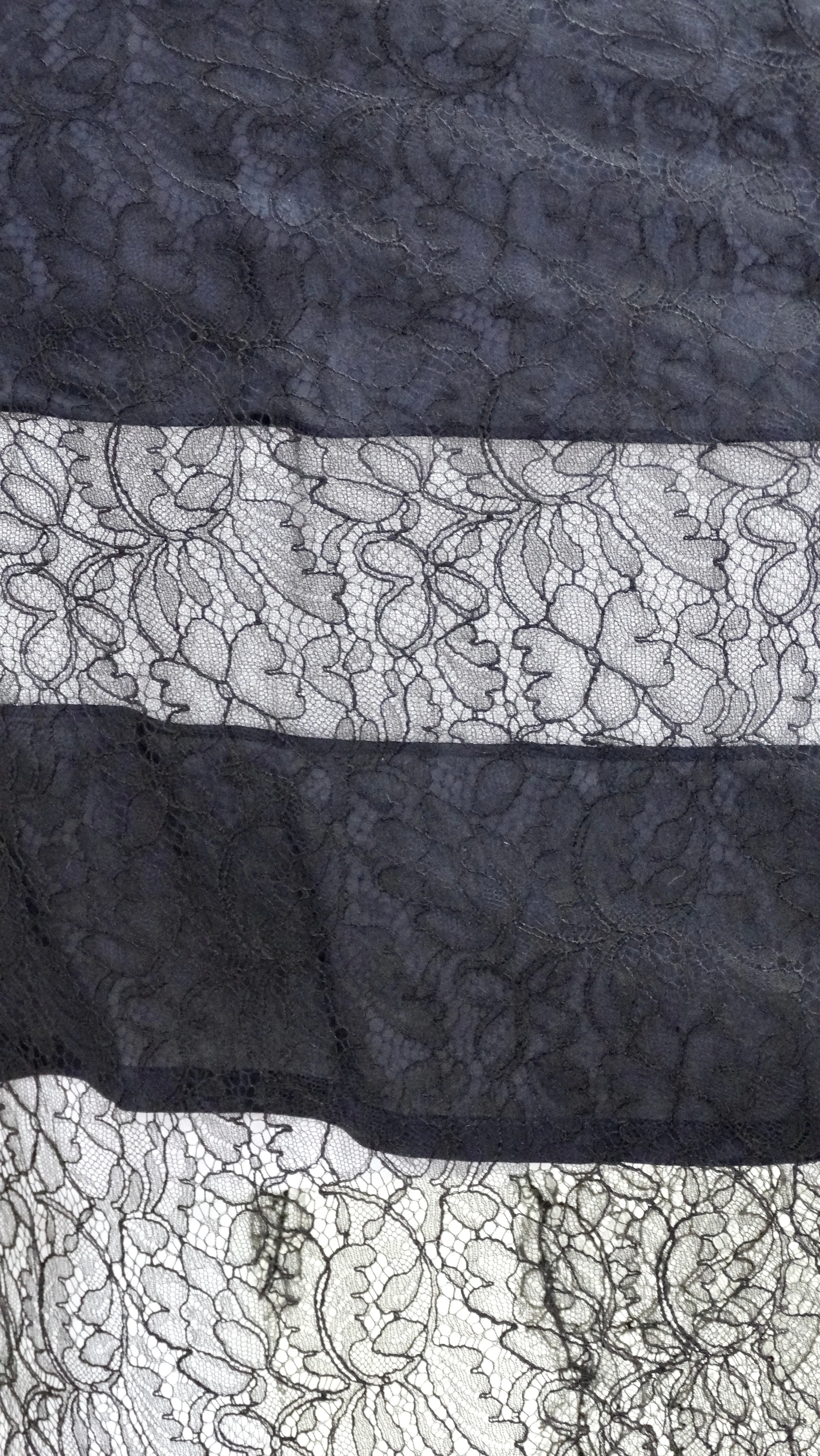 Chanel Runway Black Lace Midi Skirt