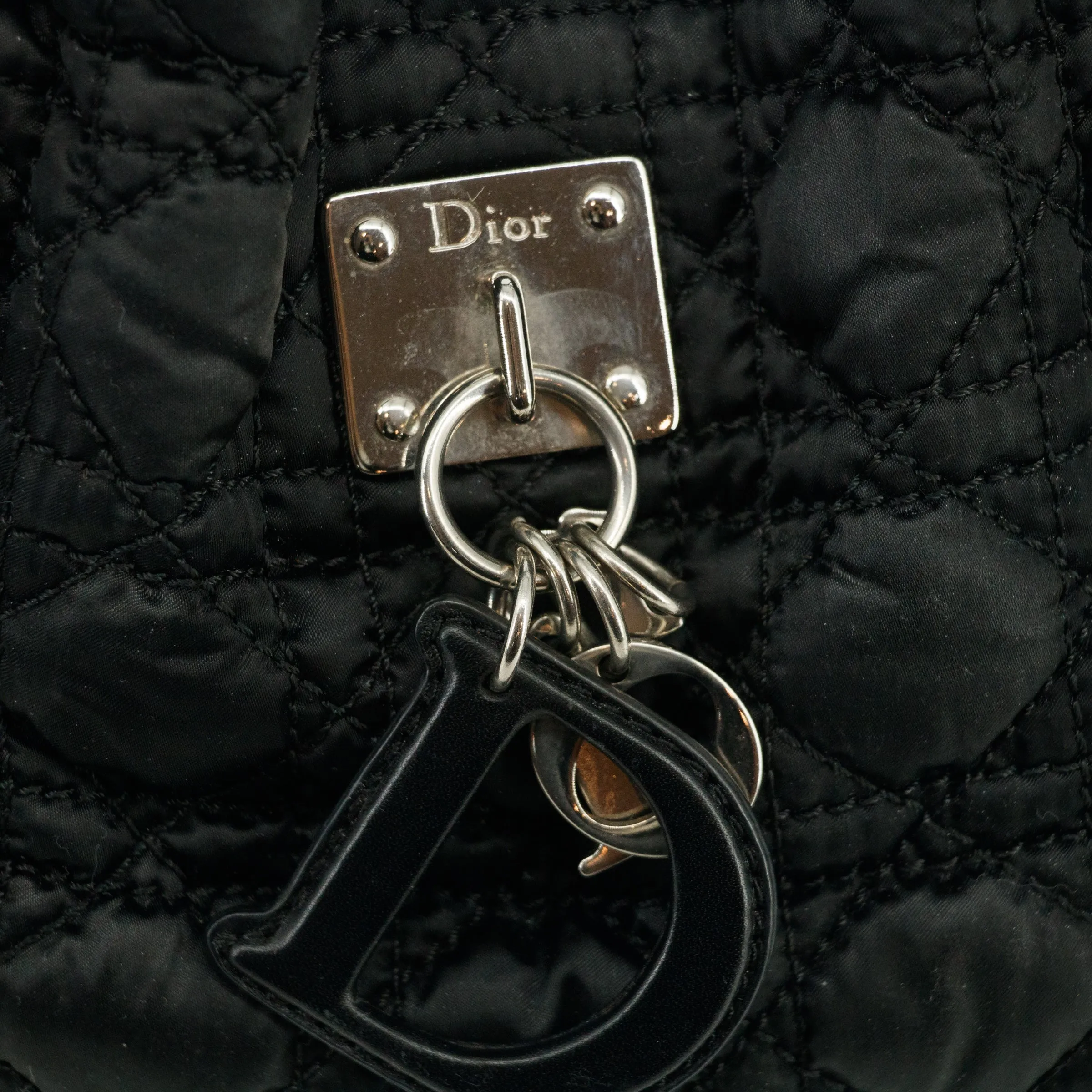 Christian Dior Cannage Quilted Nylon Tote Bag #2696
