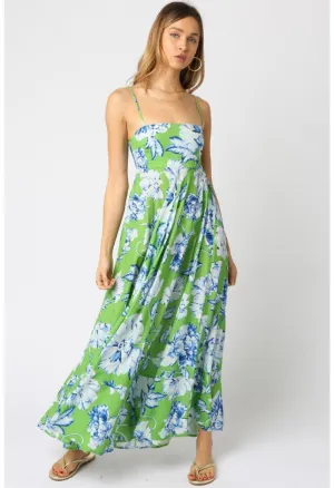 Claudette Dress-Green Blue