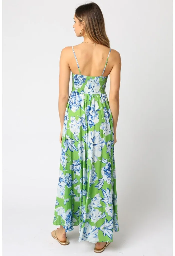 Claudette Dress-Green Blue