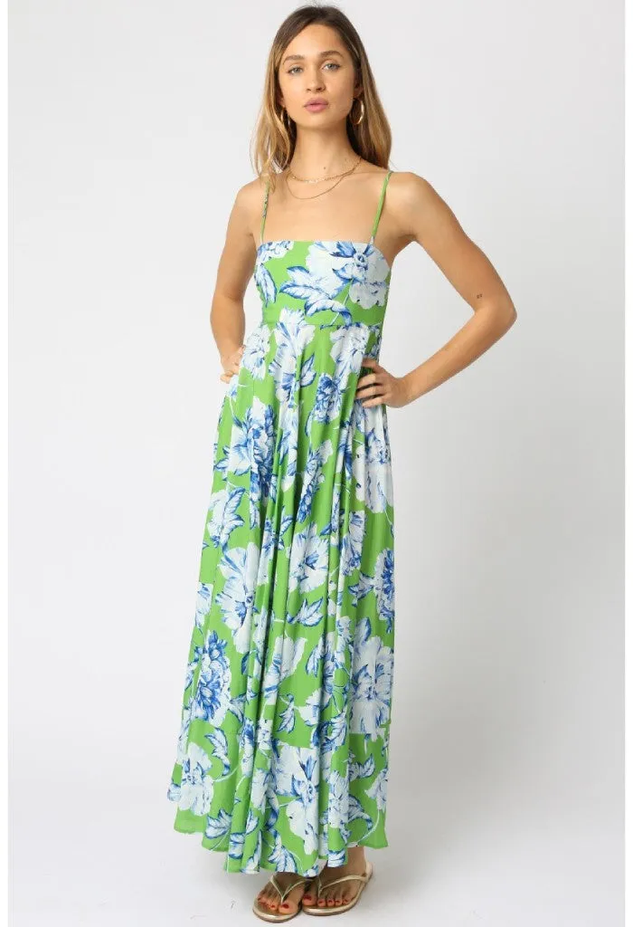 Claudette Dress-Green Blue