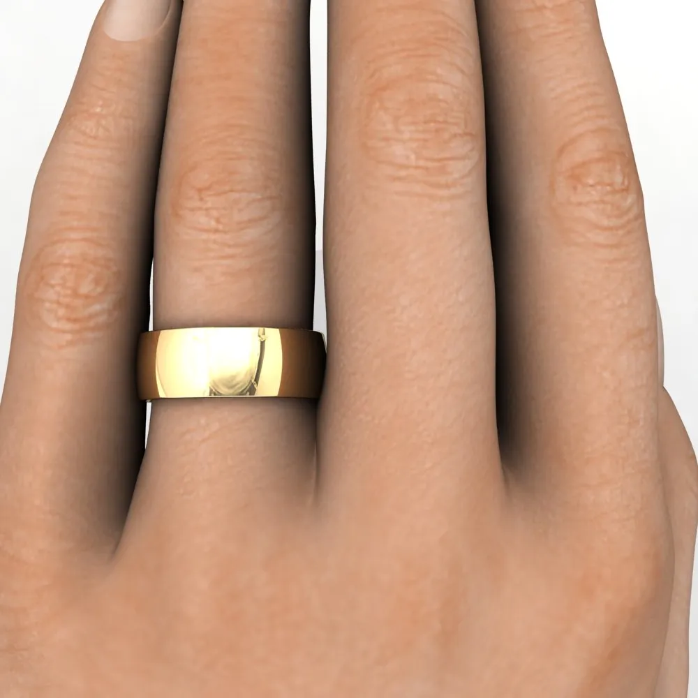 Comfort Fit Domed Wedding Band 7mm